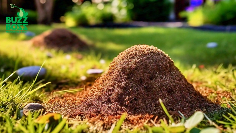 Ant mound in a backyard by Buzz Boss